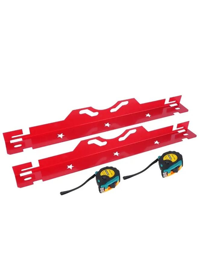Red Wheel Alignment Tool Set of 2 with Toe Board and Measuring Tapes for JDM Cars - Image 5